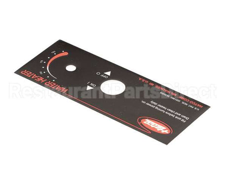 07.01.258.00 Hatco Control Plate,Fr Series