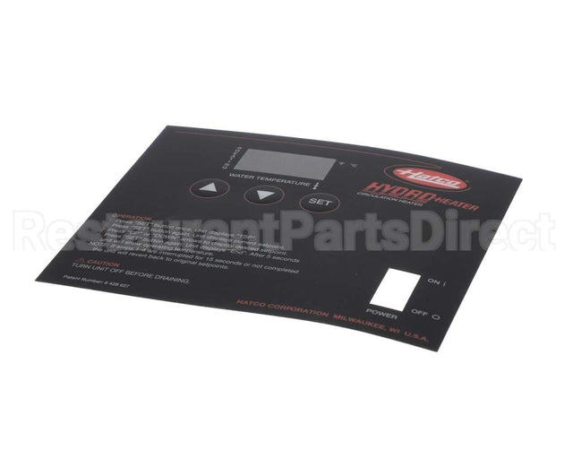 07.03.422.00 Hatco Control Decal,Hh2