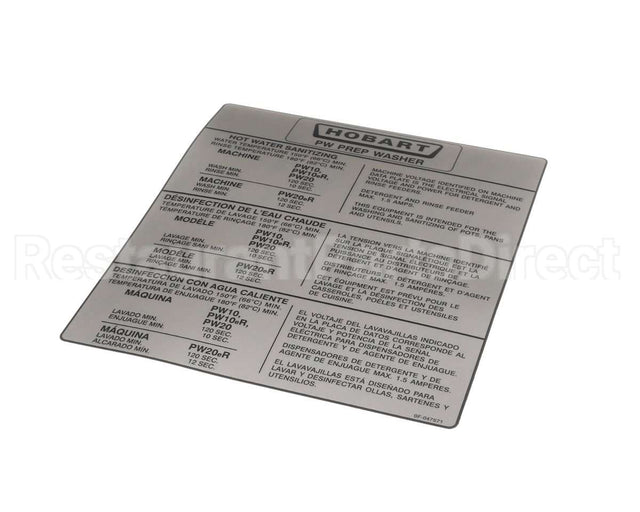 0F-047571 Hobart Label (Information )