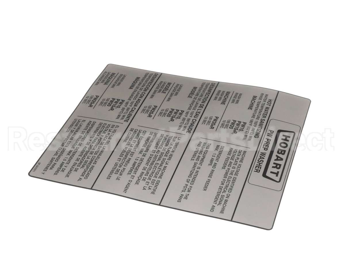 0F-047571 Hobart Label (Information )