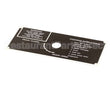 10-5938 Market Forge Plate, Drain Panel Clean Instr