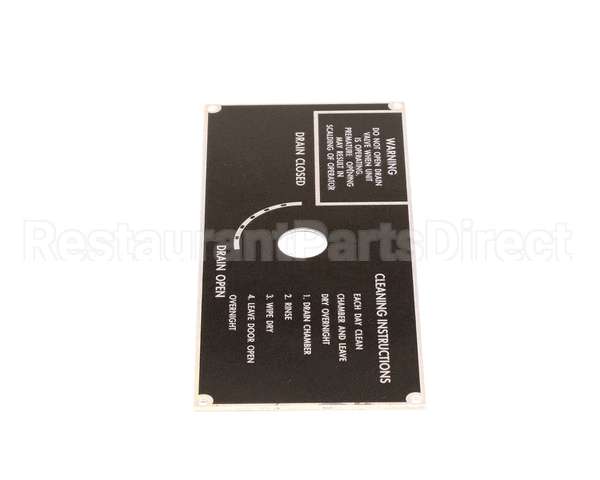 10-5938 Market Forge Plate, Drain Panel Clean Instr