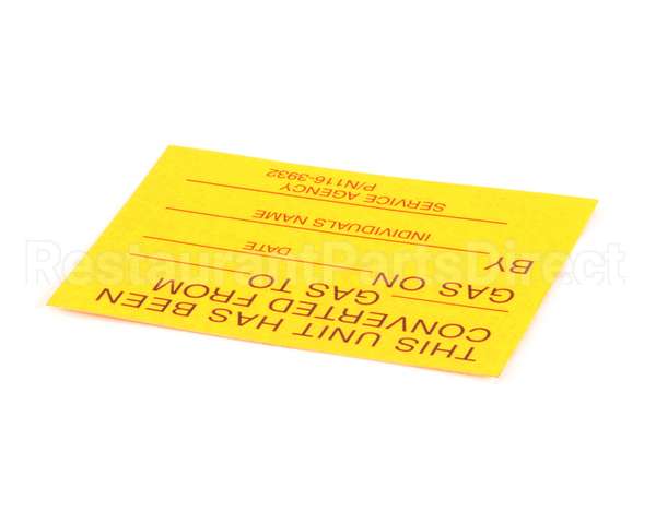 1163932 Southbend Range Label, Parts Service