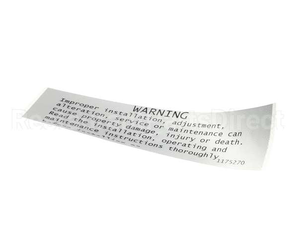 1175270 Southbend Range Label,Warning,Improp.install