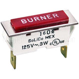 1295-5 Compatible Montague Signal Light 3/8" X 1-5/16" Red