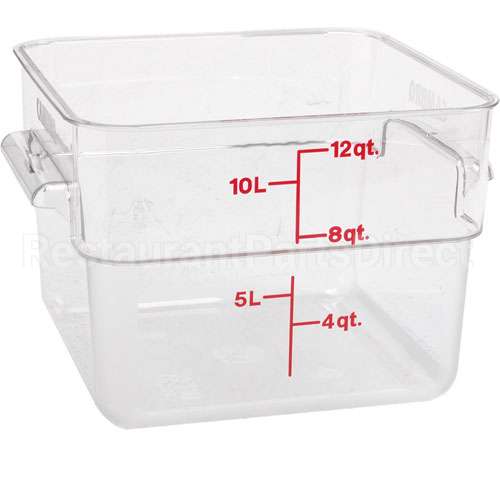 12SFSCW135 Compatible Cambro Container Sq Clear 12Qt
