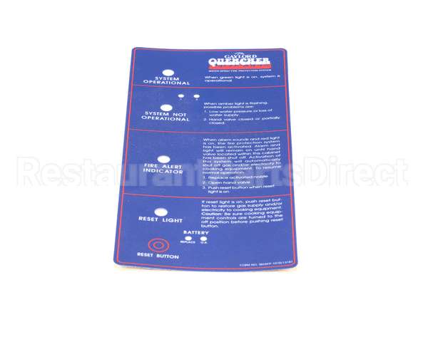 13181 Gaylord Model Qua Series Mylar Facepla