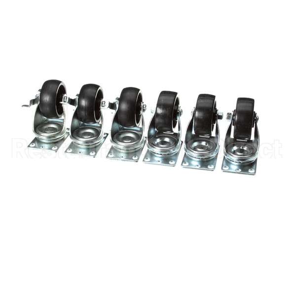 136044 Compatible Norlake Caster Kit Plate Type ( Set Of