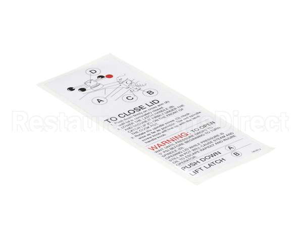 16181 Henny Penny Label - Lid Operating Instruct