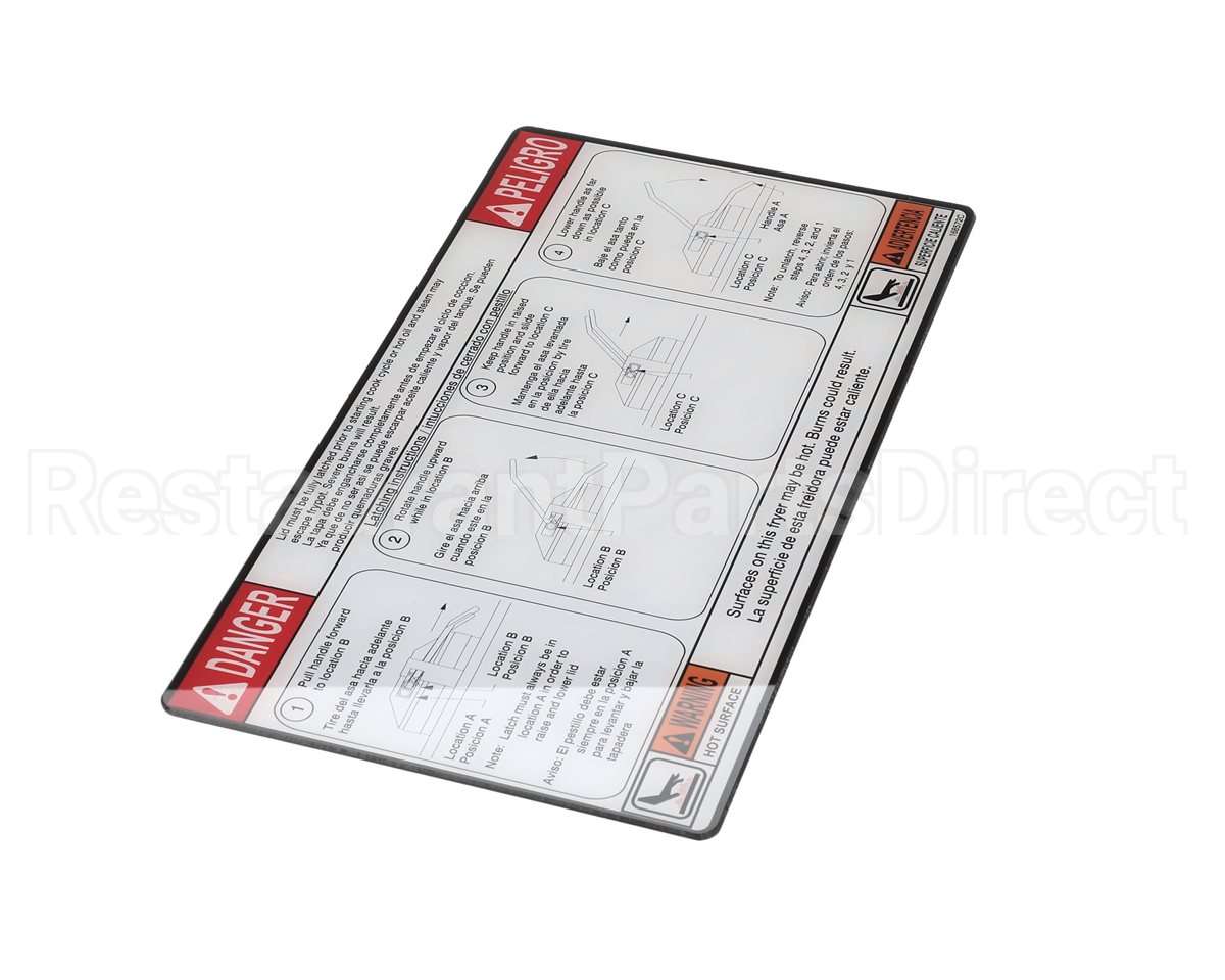 168572 Henny Penny Label-Lid Instr Eng/Spa