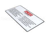 168574 Henny Penny Label-Operation Hazards,Velo