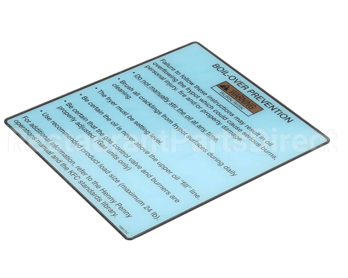 168575 Henny Penny Label-Boilovr Prevent,Kfc,Evol