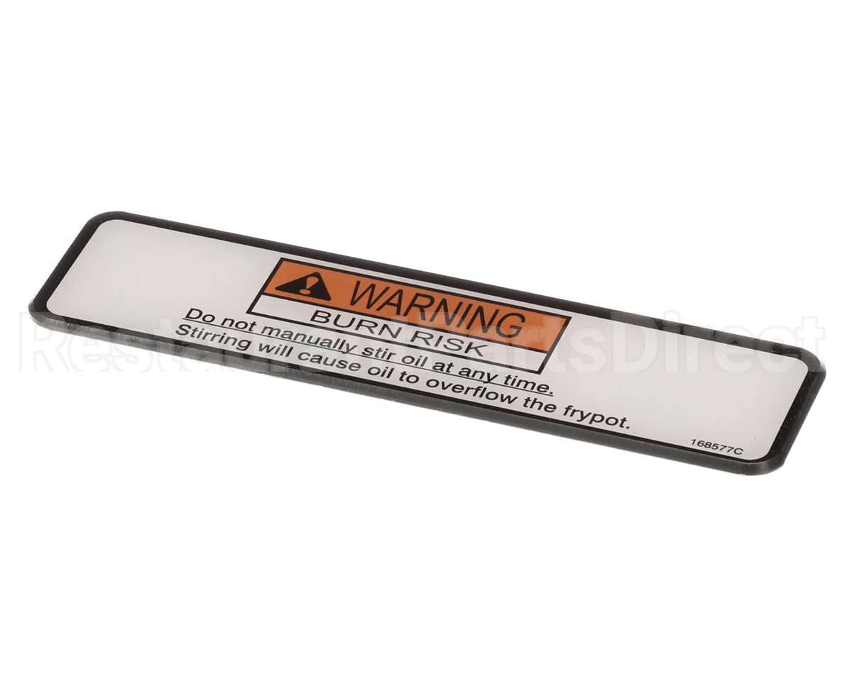 168577 Henny Penny Label-Danger Stirring-Velo