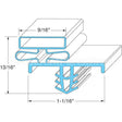 1702796 Compatible Delfield Door Gasket - 22-1/2" X 58-5/16"