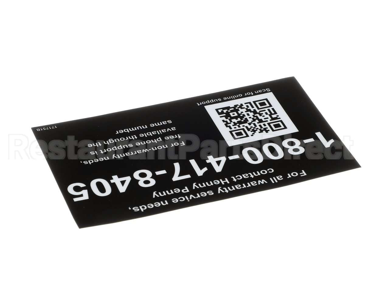 171751 Henny Penny Label-Tech Support, Us-Can