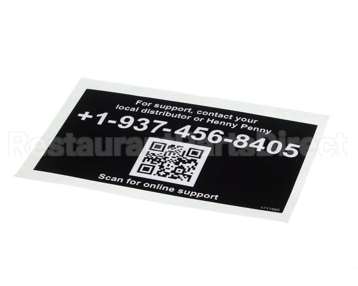 171752 Henny Penny Label-Tech Support, Intl