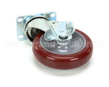 18301-5222 Carter Hoffmann 5 Swivel Red Poly,Brake Delrin