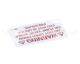 18615 Henny Penny Label - Drain Valve Warning