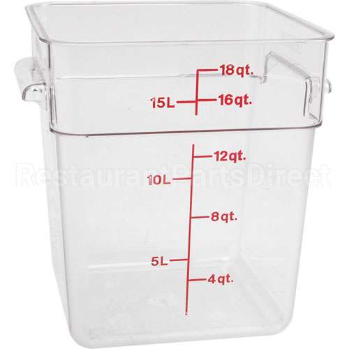 18SFSCW135 Compatible Cambro Container Sq Clear 18Qt
