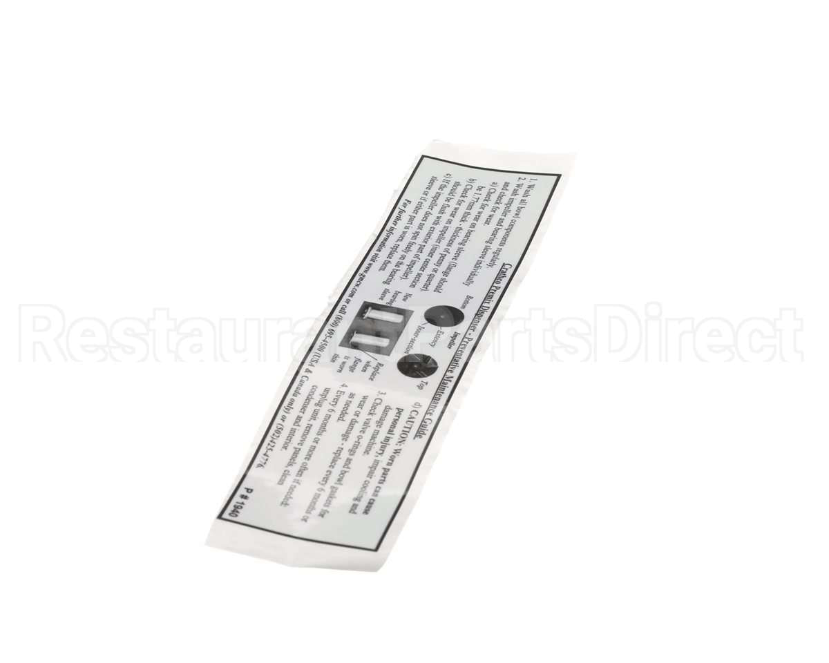 1940 Grindmaster Cecilware Decal, Maintenance Guide