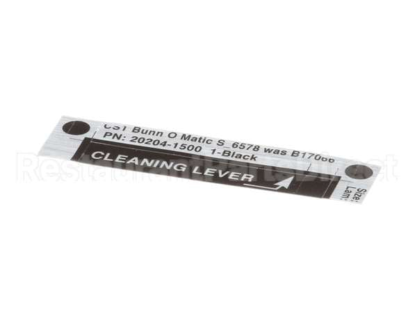 20204.1500 Bunn Decal, Cleaning Lever
