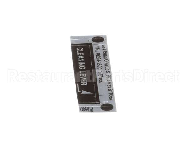 20204.1500 Bunn Decal, Cleaning Lever