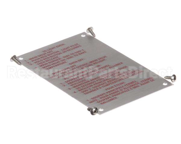 20326 Blodgett Lighting Instr Plate W/Screws