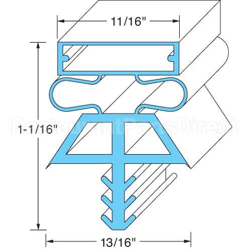 225151075 Compatible Kolpak Door Gasket - Lh, 32-3/8" X 77-1/2"
