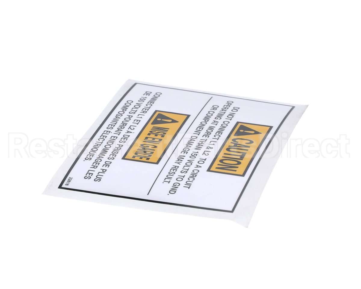 22818 Henny Penny Label-Caution V To Gnd Max