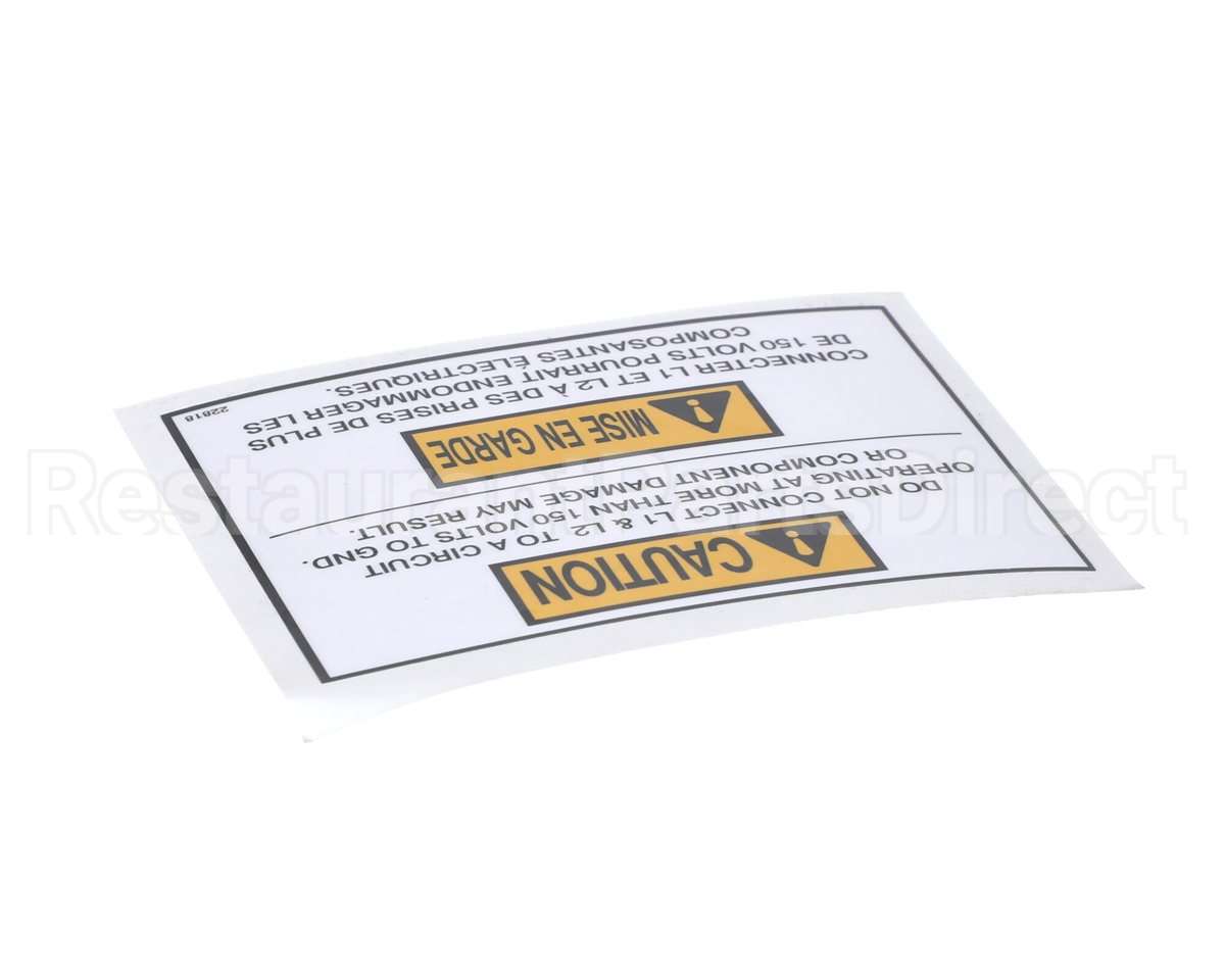 22818 Henny Penny Label-Caution V To Gnd Max