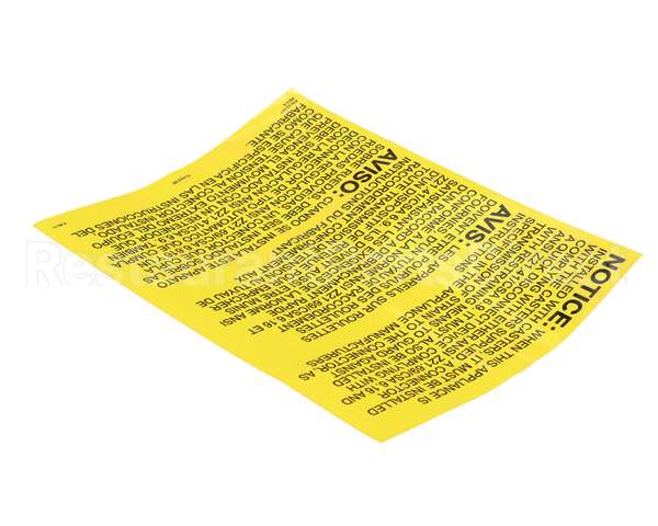 23317 Ultrafryer Decal, Instruction Gas Fryr Se