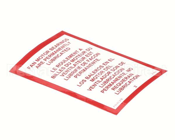23318 Ultrafryer Decal, Fan Motor Wht Vinyl