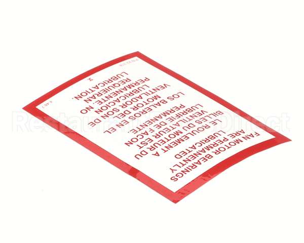 23318 Ultrafryer Decal, Fan Motor Wht Vinyl