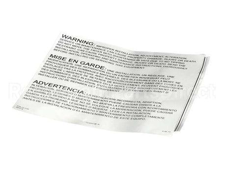 23376 Ultrafryer Decal, Warning -Improper Insta