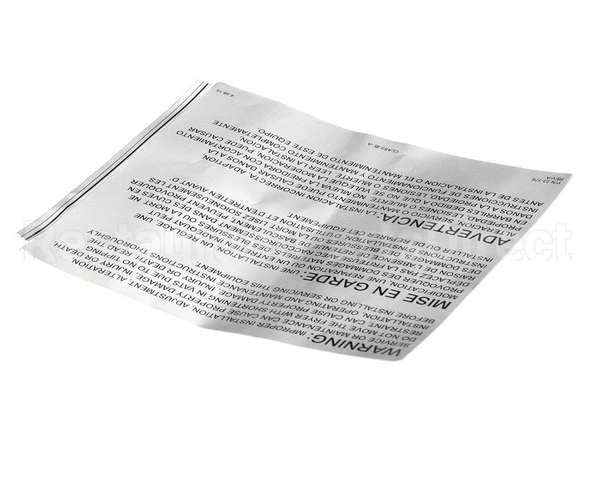 23376 Ultrafryer Decal, Warning -Improper Insta