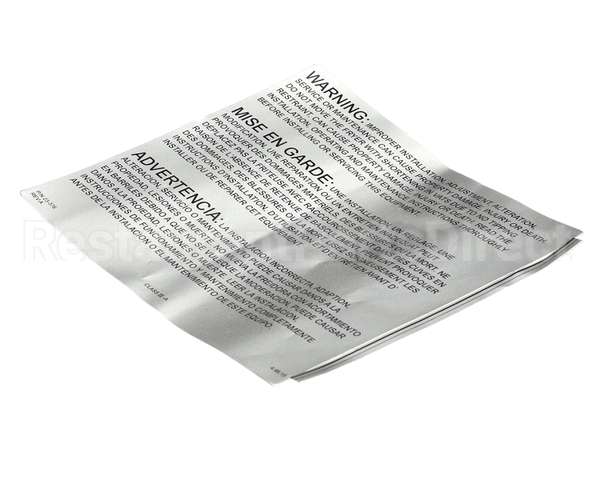 23376 Ultrafryer Decal, Warning -Improper Insta