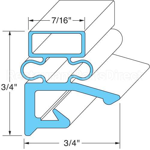 280984-00005 Compatible Hobart Door Gasket 24 1/2" X 25 1/2"