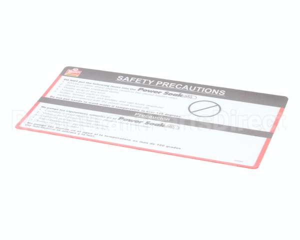 29595 Power Soak Systems Decal - Wendy's Safety Precaut