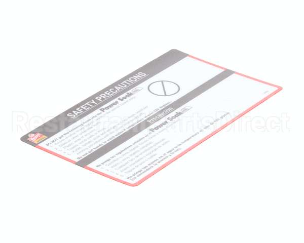 29595 Power Soak Systems Decal - Wendy's Safety Precaut