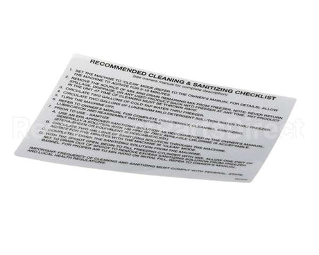 324509 Stoelting Decal Cleaning (Ss Shake)