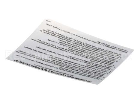 324509 Stoelting Decal Cleaning (Ss Shake)