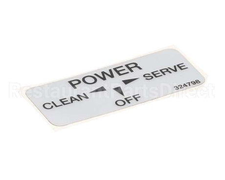 324798 Stoelting Decal; Clean/Off/Serve