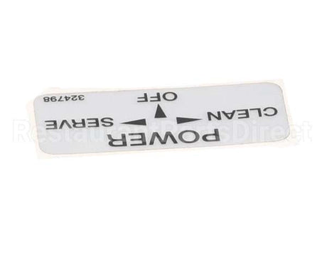 324798 Stoelting Decal; Clean/Off/Serve