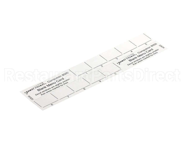 32634 Henny Penny Menu Card-C8000 Blank