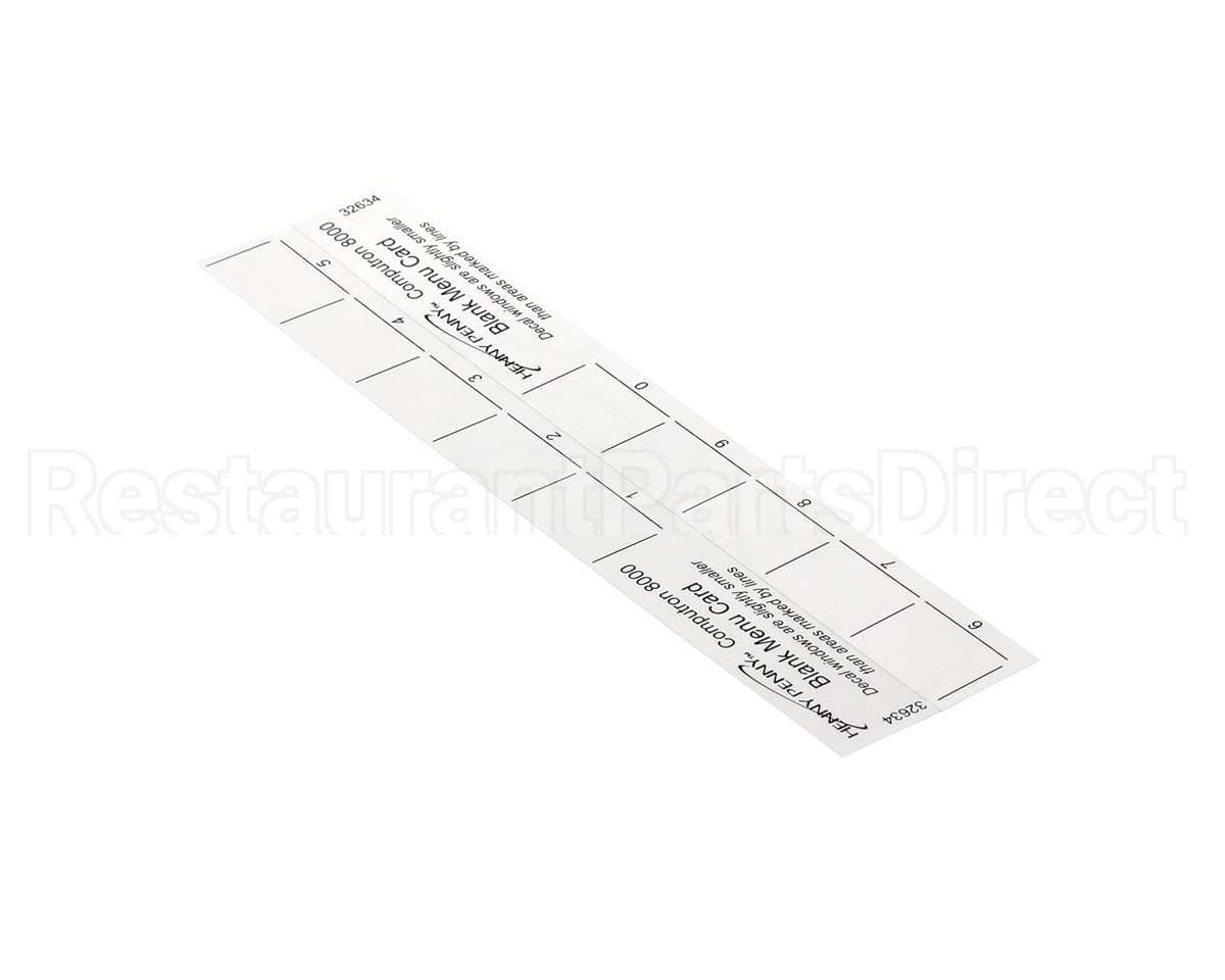 32634 Henny Penny Menu Card-C8000 Blank