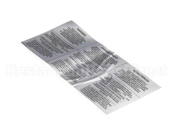 35000 Middleby Lbl,Warning-Improper Install