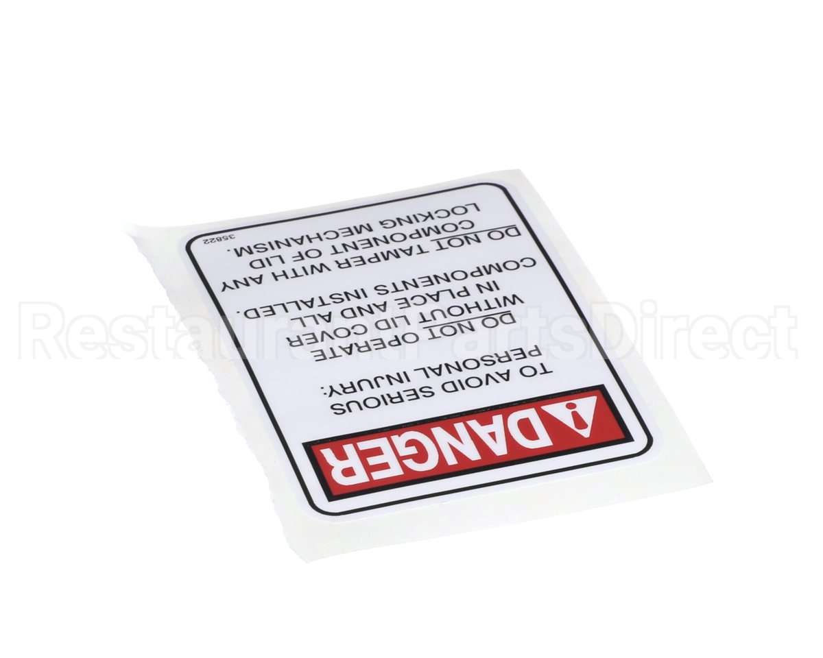 35822 Henny Penny Label-Lid-Danger
