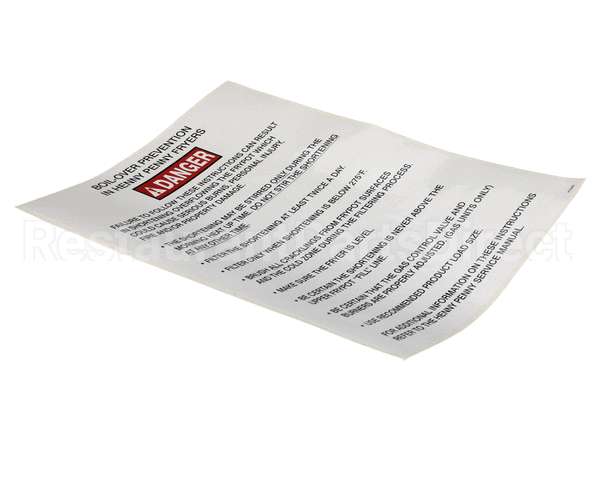 37332 Henny Penny Label-Boilover Prevention, Gm