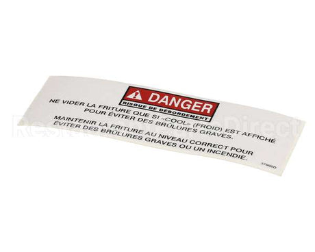 37990 Henny Penny Label - Danger Shortening, Fre