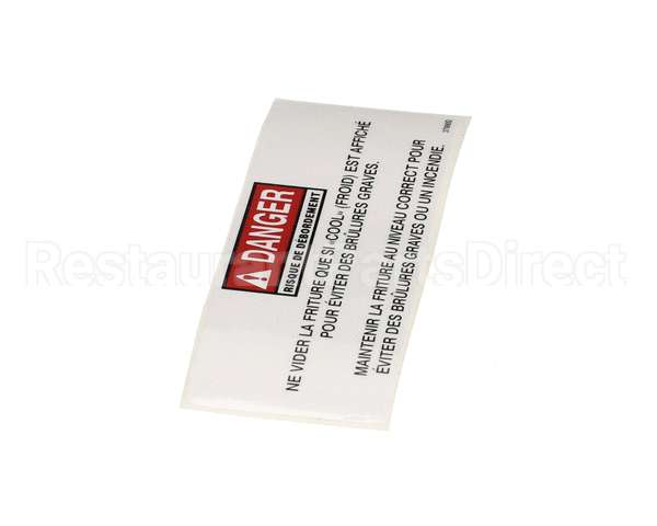 37990 Henny Penny Label - Danger Shortening, Fre